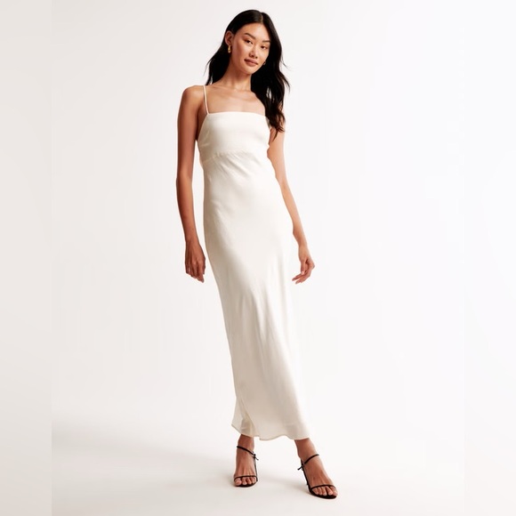 Abercrombie & Fitch Dresses & Skirts - Women’s White Satin Slip Dress with Bow Back